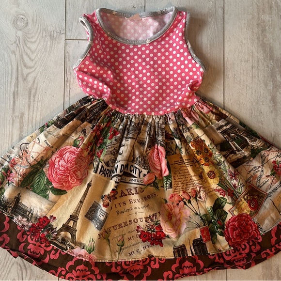 K-Pea Floral Paris and Polka Dot Dress - Picture 1 of 3